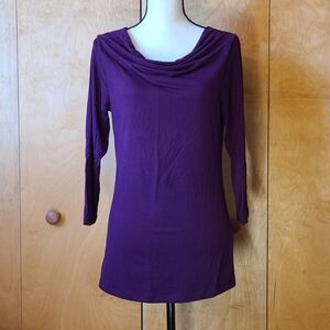 Larry Levine soft stretchy 3/4 sleeve purple top